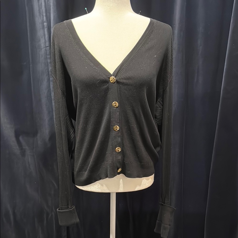Tory Burch Black Long Sleeve Button Down Shirt